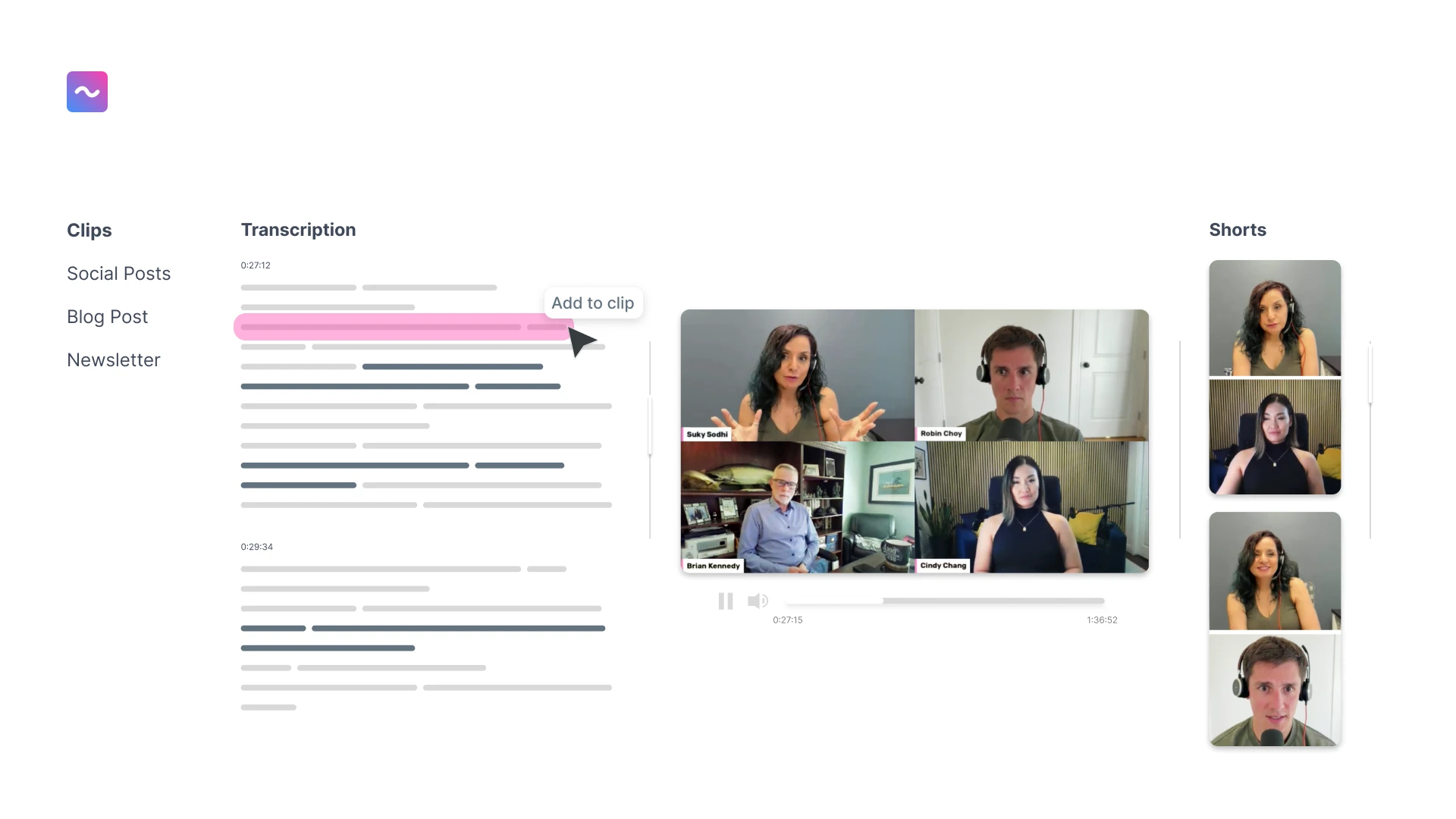 Long Video or Audio to Shorts Dashboard Flowjin