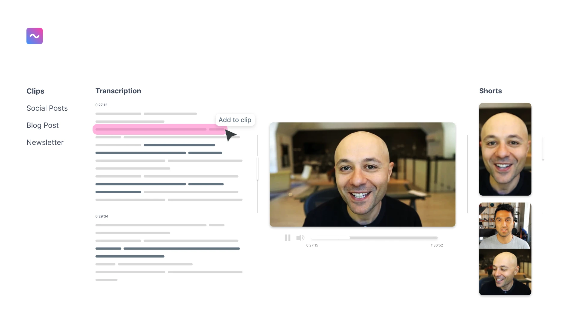Long Video or Audio to Shorts Dashboard Flowjin